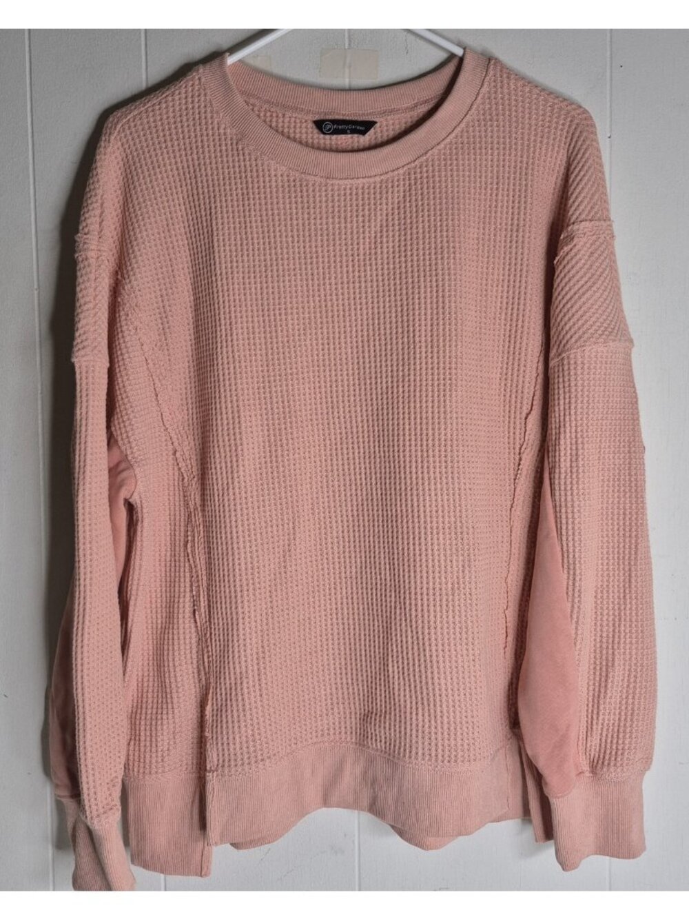 Pretty Garden Oversized Waffle Knit Sweatshirt Women's Size S